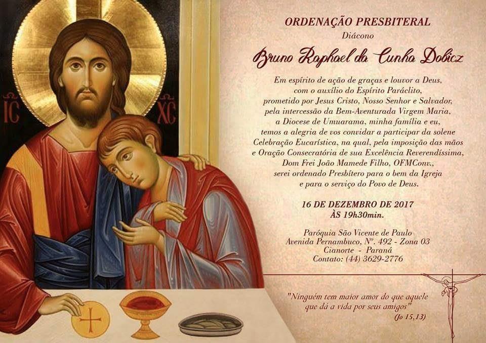Ordenação sacerdotal do diácono Bruno