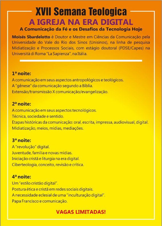 Cartaz da Semana Teológica 2018. Arte: Gráfica Umuarama