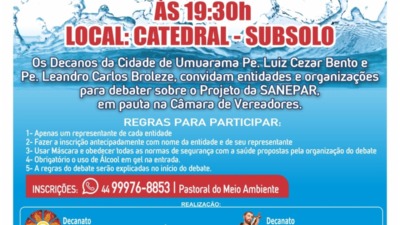 Decanatos da Diocese de Umuarama promovem debate sobre a água