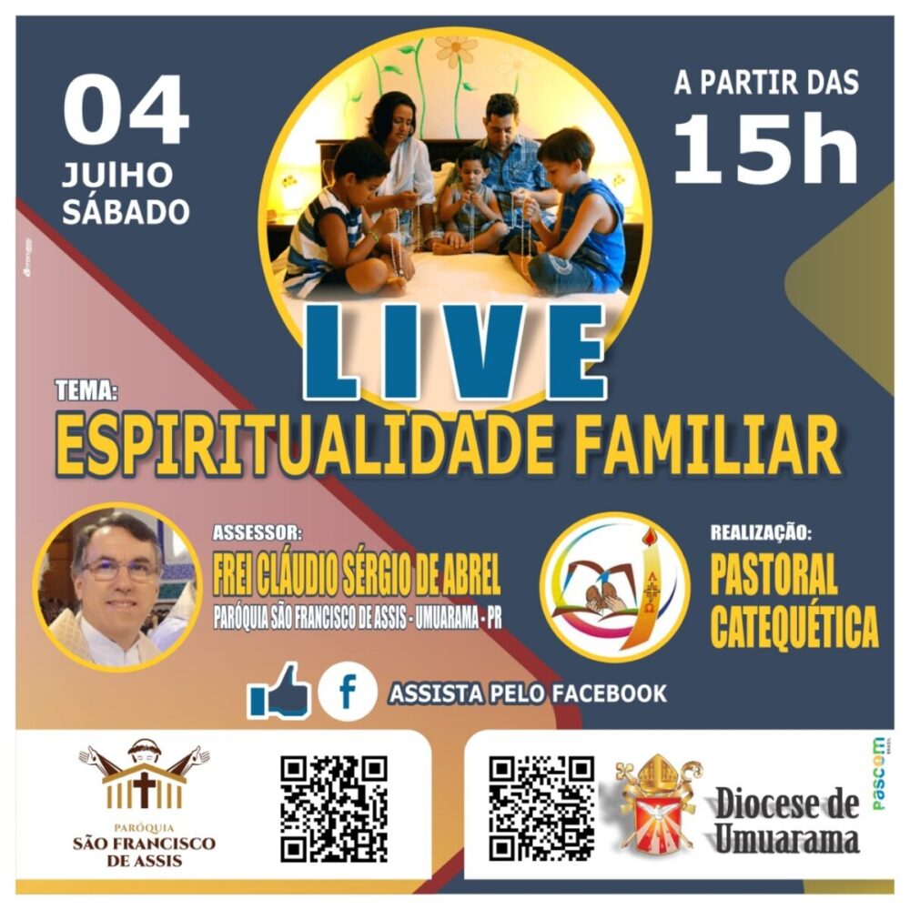 Frei Cláudio promove live com o tema 