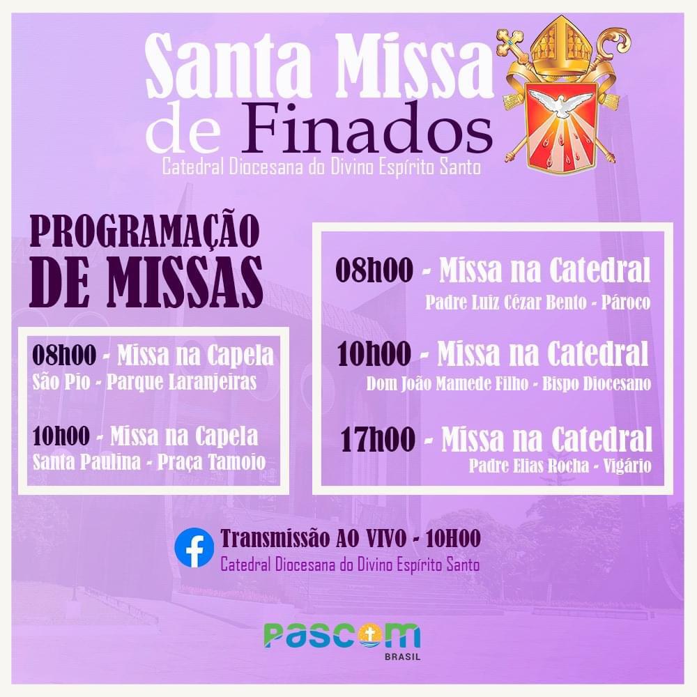 Confira a programação de algumas Paróquias da Diocese de Umuarama para o Dia de Finados 2020