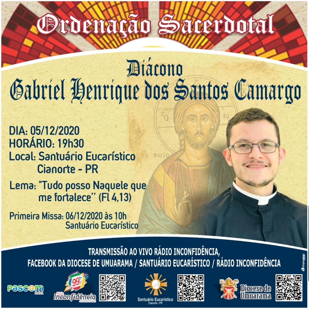 Gabriel Henrique será ordenado Padre no sábado (05)