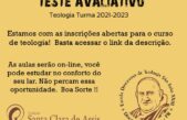 Continuam abertas as inscrições para o curso de Teologia 2021 a 2023