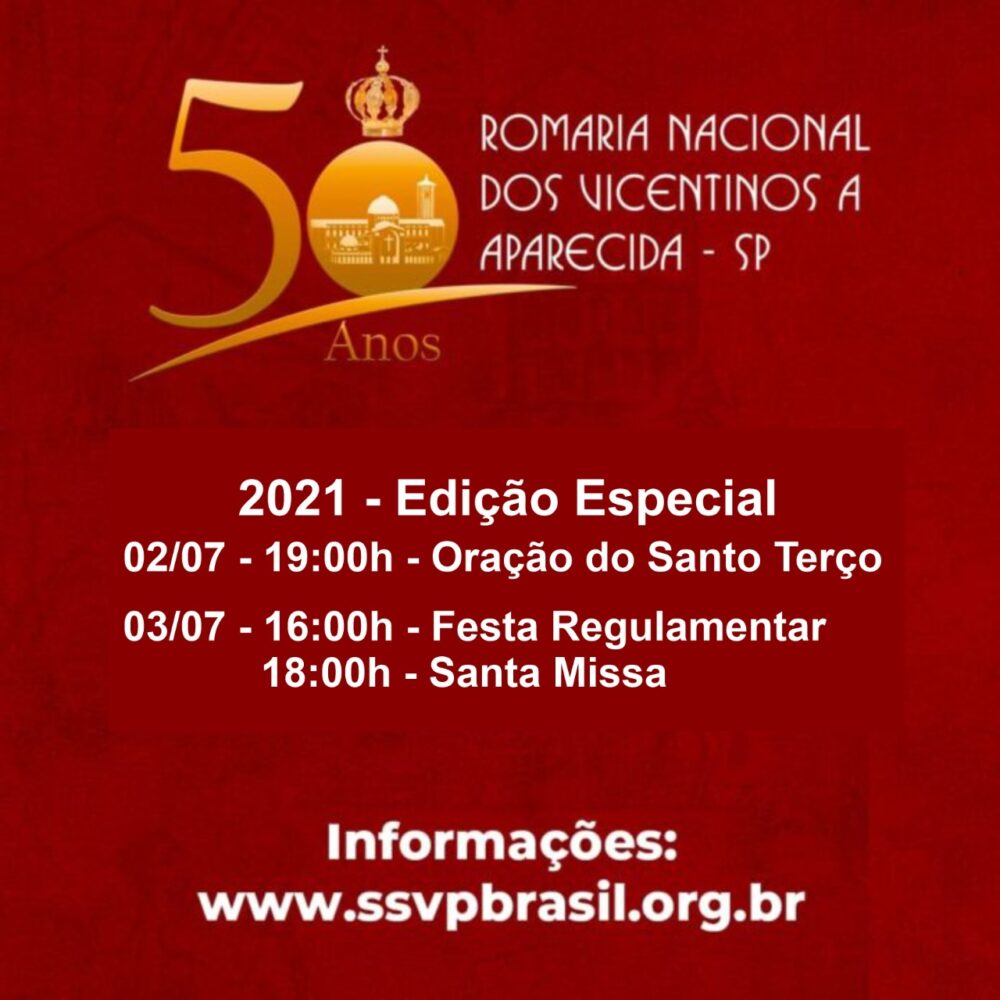 50ª Romaria Nacional Vicentina será virtual