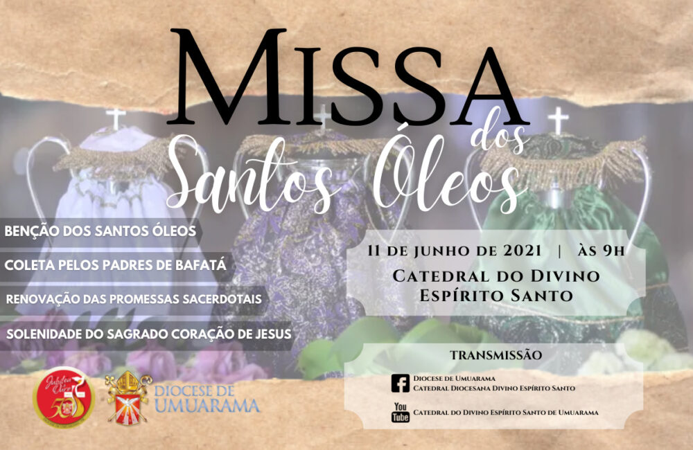 Dia 11 de junho será celebrada a Missa dos Santos Óleos