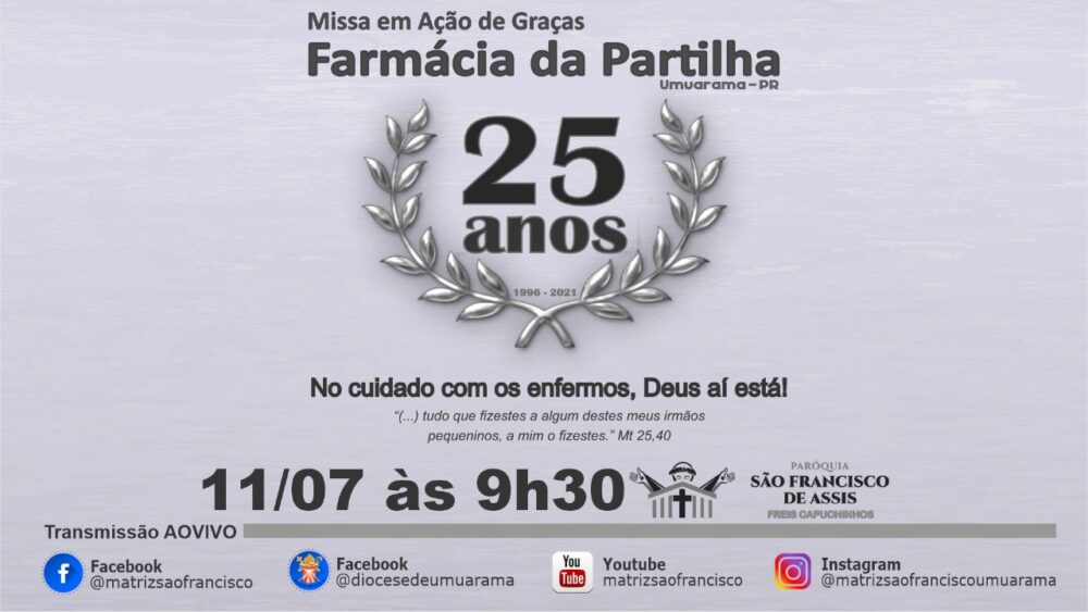 Farmácia da Partilha comemora Jubileu de Prata