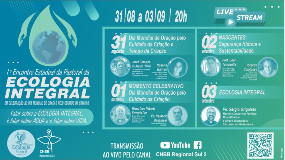 Em Celebração ao Dia Mundial de Oração pelo Cuidado da Criação, acontecerá o 1º Encontro Estadual da Pastoral da Ecologia Integral