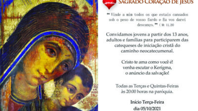 Paróquia Sagrado Coração de Jesus e Caminho Neocatecumenal convidam para Catequeses de jovens e adultos