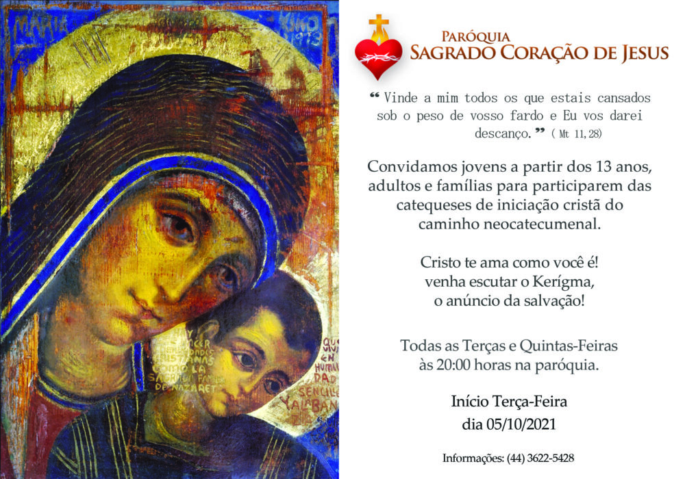 Paróquia Sagrado Coração de Jesus e Caminho Neocatecumenal convidam para Catequeses de jovens e adultos