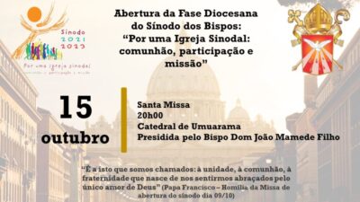 CONVITE: Abertura da Fase Diocesana do Sínodo dos Bispos