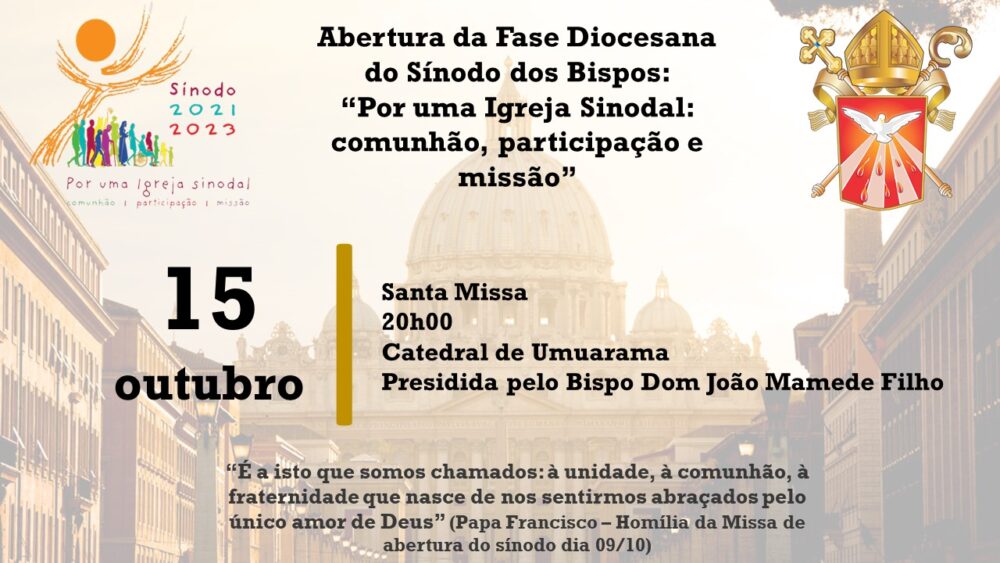 CONVITE: Abertura da Fase Diocesana do Sínodo dos Bispos