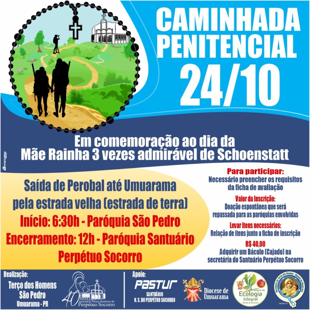 Terço dos Homens São Pedro realiza caminhada penitencial até o Santuário