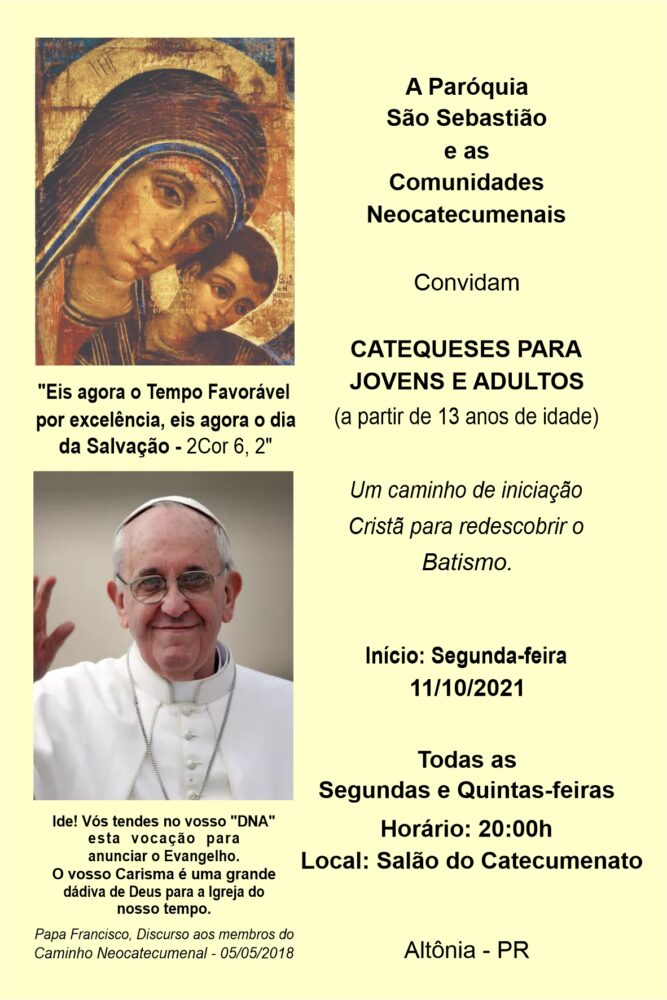Paróquia São Sebastião e Comunidades Neocatecumenais convidam para catequeses