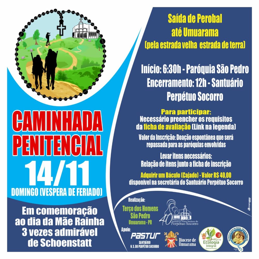 Terço dos Homens São Pedro realiza caminhada penitencial até o Santuário