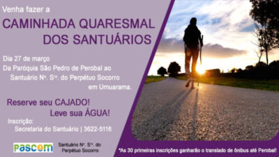 Caminhada Quaresmal vai acontecer na Diocese