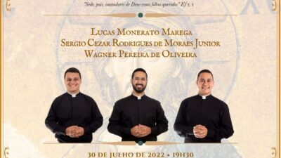 Três seminaristas serão ordenados Diáconos