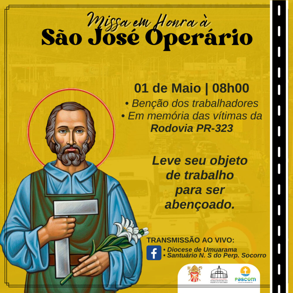 Santa Missa em memória às vítimas da PR-323 e em honra a São José Operário acontecerá no Santuário Perpétuo Socorro