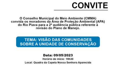 Revisão do plano de manejo da APA será tratada em Audiência Pública