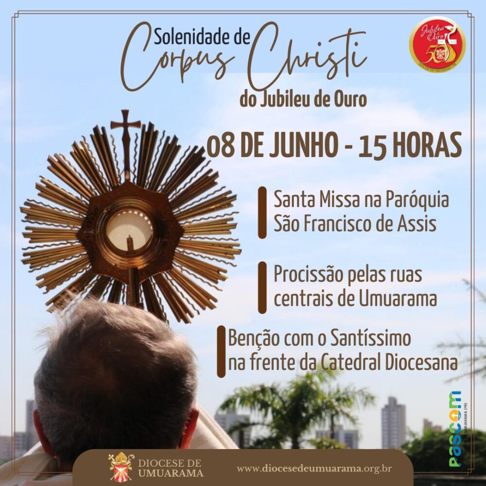 Solenidade de Corpus Christi terá todas as paróquias em missa e procissão pelo centro de Umuarama