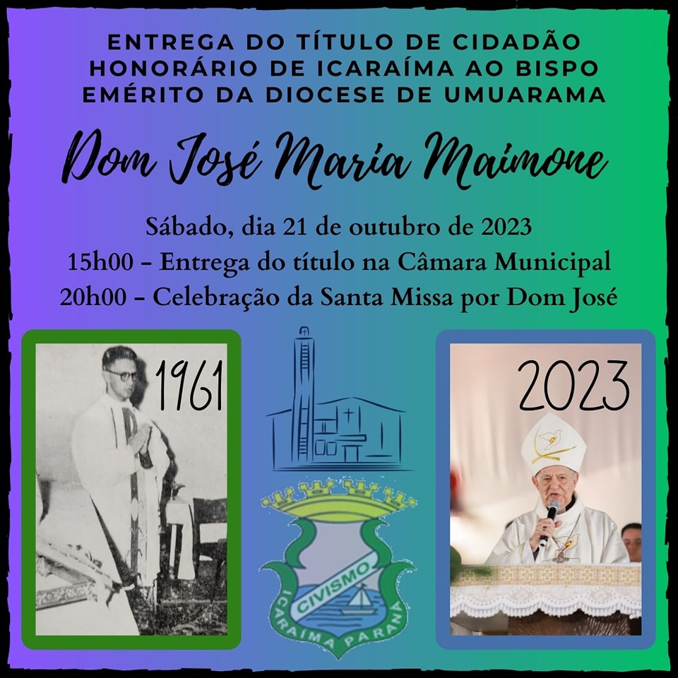Dom José receberá o título de Cidadão Honorário de Icaraíma
