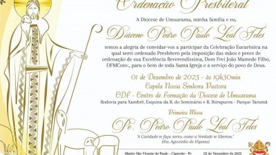 Diácono Pedro Paulo será ordenado presbítero no próximo dia primeiro