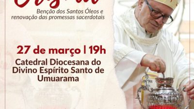 Missa do Crisma acontece nesta quarta-feira na Catedral Diocesana