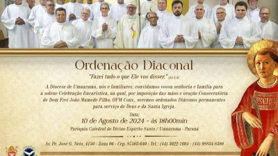 Convite: Ordenações Diaconais na Diocese de Umuarama