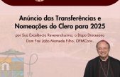 Bispo anuncia as transferências dos Padres para 2025