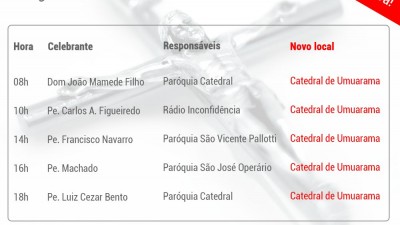 Missas de Finados serão realizadas na Catedral de Umuarama